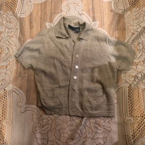 Cropped button down sweater